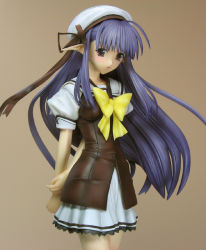 00s figure hat nerine photo_(medium) purple_hair school_uniform serafuku shuffle! skirt solo white_hat