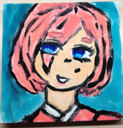 1girl canvas_(object) isekai_shikkaku painting_(medium) sacchan_(isekai_shikkaku) traditional_media