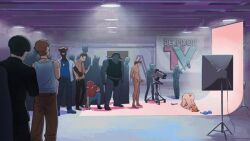 aftersex animal_ears derpixon hamichi red_hair television