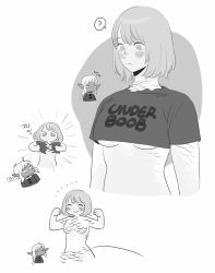 ? ^_^ bad_id bad_twitter_id blush bob_cut braid braided_ponytail breasts chibi clenched_hands closed_eyes clothes_writing comic cropped_shirt dark-skinned_male dark_skin dungeon_meshi elf falin_touden falin_touden_(chimera) feathers frs2 hands_up happy korean_commentary korean_text long_hair looking_at_another looking_away looking_down monster_girl nude pointy_ears shirt short_hair short_sleeves single_braid smile spoilers spoken_question_mark surprised t-shirt tearing_clothes thistle_(dungeon_meshi) torn_clothes underboob