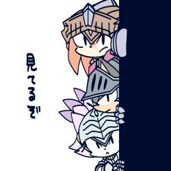 1girl 2boys absurdres animal_ears armor black_fur blaze_the_cat cat_ears cat_girl furry furry_female furry_male gauntlets helm helmet highres knuckles_the_echidna multiple_boys ponytail purple_fur red_fur shadow_the_hedgehog simple_background gawain_(sonic) lancelot_(sonic) percival_(sonic) sonic_(series) sonic_and_the_black_knight takodoridori visor_(armor) white_background