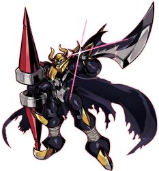 absurdres armor bandages cape dark_knight darkknightmon digimon digimon_(creature) highres horns knight simple_background white_background