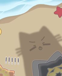 ! absurdres beach blue_archive dressed_shadow_(meme) highres horuhara korean_commentary mari_(blue_archive) meme shadow