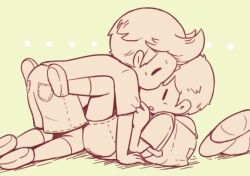 bad_tag black_hair blush caught child hat inminent_sex legs_up lucas_(mother_3) lying mother_(series) mother_2 mother_3 ness_(mother_2) nintendo ohana_sunflower shirt shoes shorts shota socks striped_clothes striped_shirt super_smash_bros. yaoi