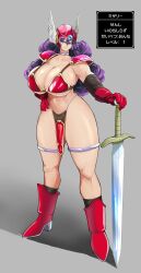 Rule 34 | 1girl, absurdres, breasts, cleavage, dragon quest, dragon quest iii, highres, huge breasts, komochizuki, long hair, translation request, warrior (dq3)