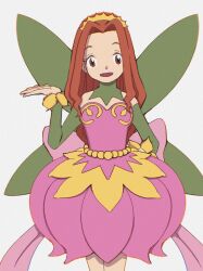Rule 34 | 1girl, brown eyes, brown hair, cosplay, digimon, female focus, highres, lilimon, lilimon (cosplay), lilimon x-antibody, lilimon x-antibody (cosplay), long hair, looking at viewer, simple background, solo, tachikawa mimi