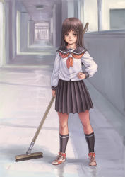 Rule 34 | bad id, bad pixiv id, black socks, highres, kneehighs, kosai takayuki, neckerchief, red neckerchief, school uniform, serafuku, socks, solo, tagme