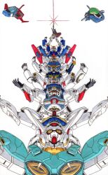 arm_shield arm_up armor arms_up beam_rifle blue_armor char&#039;s_counterattack core_fighter energy_beam energy_gun f91_gundam fake_horns firing firing_into_the_air g-self gundam gundam_f91 gundam_g_no_reconguista gundam_zz hands_up helmet highres holding holding_shield horned_helmet horns last_shooting mecha mecha_focus mobile_suit mobile_suit_gundam multicolored_armor nu_gundam oota_tamon outstretched_arms red_armor robot rx-78-2_gundam shield spread_arms standing trait_connection turn_a_gundam turn_a_gundam_(mobile_suit) v-fin v_gundam victory_gundam weapon white_armor yellow_eyes zeta_gundam zeta_gundam_(mobile_suit) zz_gundam