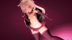 1girl 3d animated ass ass_shake bikini black_thighhighs blonde_hair blush bouncing_breasts bow bowtie bra breasts covered_erect_nipples dancing detached_sleeves highres loli long_hair looking_at_viewer micro_bikini miniskirt mokusheep navel nipples rabi_(sequel_series) red_bow red_bowtie red_eyes sequel_(series) sequel_blight skirt small_breasts swimsuit tagme thick_thighs thighhighs thighs underwear very_long_hair video wide_hips