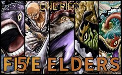 5boys arms_behind_back bald beard black_necktie black_suit blonde_hair chair collared_shirt crazy_eyes creature crossed_legs electricity ethan-baron_v._nusjuro evil_eyes facial_hair formal_clothes giant glasses gorousei highres holding holding_sword holding_weapon jaygarcia_saturn kumo_d7 looking_at_viewer manly marcus_mars motion_lines multiple_boys mustache necktie one_piece pectorals round_eyewear serious shaded_face shepherd_ju_peter shirt spider_boy standing suit sword teamwork thick_mustache title topman_warcury weapon white_hair white_shirt