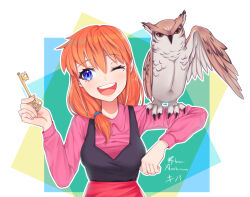 bird grimm&#039;s_fairy_tales key kiba_aodhan lizbeth_(the_old_woman_in_the_wood) owl red_hair the_old_woman_in_the_wood