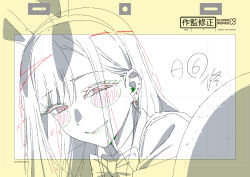 Rule 34 | 1girl, animal ears, blush, close-up, ear piercing, earrings, fake animal ears, highres, jewelry, kitagawa marin, lineart, long hair, official art, piercing, production art, rabbit ears, sketch, sono bisque doll wa koi wo suru, tagme, takahashi naoya, u nagi