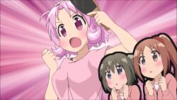 Rule 34 | 6+girls, animated, anime screenshot, blonde hair, blue eyes, blue hair, bouncing breasts, breasts, carrot hair ornament, flat chest, food-themed hair ornament, hair ornament, highres, itsumo hokuto, kamiya agari, large breasts, long hair, multiple girls, oomune mune, pink hair, purple eyes, purple hair, racket, screaming, shakunetsu no takkyuu musume, short hair, small breasts, sound, tagme, tenka hanabi, twintails, video