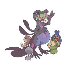 Rule 34 | big belly, blush, gen 1 pokemon, gen 5 pokemon, gen 6 pokemon, gen 7 pokemon, heart, heart-shaped pupils, karrablast, kinni, mind control, nintendo, no humans, pokemon, pokemon (creature), salazzle, scatterbug, sewaddle, swadloon, symbol-shaped pupils, tail, transparent background, vore, weedle