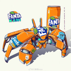 aqua_eyes artist_name can chromatic_aberration dated drink_can english_text iwse_zhang logo mechanization no_humans non-humanoid_robot one-eyed original robot robot_animal sign signature simple_background soda_can sticker warning_sign watermark weibo_username weibo_watermark white_background