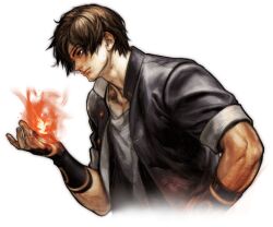 Rule 34 | 1boy, fire, kusanagi kyou, kyo kusanagi, male focus, pyrokinesis, shirt, the king of fighters