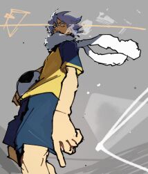 Rule 34 | 1boy, absurdres, ball, bonesaw (rdkshinku), facing to the side, fubuki shirou, heterochromia, highres, inazuma eleven (series), scarf, shirt, shorts, soccer ball, white hair, yellow shirt
