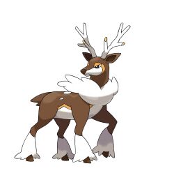 Rule 34 | absurdres, animal focus, antlers, artist request, closed mouth, deer, full body, gen 5 pokemon, highres, horns, nintendo, no humans, official art, pokemon, pokemon (creature), pokemon bw, pokemon focus, sawsbuck, sawsbuck (winter), solo, third-party source, transparent background, white fur