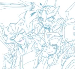 3girls airachnid angry arcee arcee_(prime) autobot hosinoaku mecha_girl multiple_girls strongarm_(transformers) transformers transformers_prime
