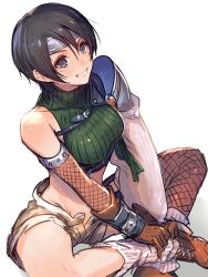 1girl final_fantasy groin midriff open_fly oro_(sumakaita) short_hair short_shorts shorts smile tagme yuffie_kisaragi