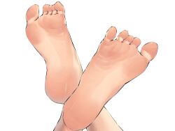 1girl barefoot close-up feet foot_focus foreshortening highres nightbird original simple_background soles solo toes white_background