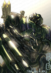 Rule 34 | arm mounted weapon, brawl (transformers), combaticon, decepticon, diaosdiaos4, fingernails, highres, mecha, missile pod, red eyes, robot, sharp fingernails, shoulder cannon, tank turret, transformers, transformers (live action)