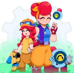 brawl_stars family jessie_(brawl_stars) nani_(brawl_stars) pam_(brawl_stars)