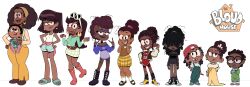 Rule 34 | 6+girls, absurdres, backwards hat, baseball cap, black boots, black hair, boots, brown hair, dark-skinned female, dark skin, denim, denim shorts, dress, green overalls, hat, highres, lana bloud, leni bloud, lily bloud, lisa bloud, lola bloud, lori bloud, luan bloud, lucy bloud, luna bloud, lynn bloud, mahmapuu, mother and daughter, multiple girls, overalls, pants, pink boots, red hat, rita bloud, short shorts, shorts, siblings, simple background, sisters, skirt, tank top, the bloud house, white background, white tank top, yellow dress, yellow pants
