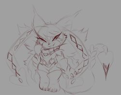 Rule 34 | digimon, digimon (creature), evil smile, fusion, heart, highres, looking at viewer, meicrackmon vicious mode, pucchiemon, smile, tail