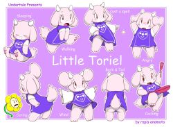 english_text enorapi furry goat horns open_mouth red_eyes text_focus toriel undertale aged_down