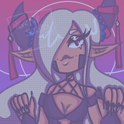 Rule 34 | 1girl, blonde hair, breasts, cleavage, eyelashes, fire emblem, fire emblem engage, highres, horns, long hair, medium breasts, nintendo, pointy ears, sharp nails, solo, tagme, turnipscribs, zephia (fire emblem)