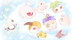 Rule 34 | digimon, digimon (creature), koromon, leaf, mochimon, nyaromon, petals, pukamon, pyocomon, sharp teeth, tanemon, teeth, tokomon, tunomon