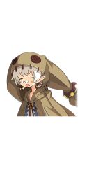 Rule 34 | 1boy, bishounen, closed eyes, demon boy, disgaea, disgaea rpg, earrings, glasses, harada takehito, hood, jewelry, male focus, official art, open mouth, pointy ears, sigh, skull (disgaea), white hair