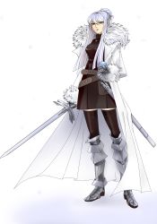 belt black_hair coat highres long_hair original panties punpun simple_background solo sword thighhighs underwear weapon white_panties