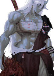 1girl highres muscular muscular_female oni original sabas_caelus tagme warrior