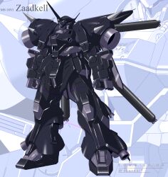 Rule 34 | absurdres, arm cannon, character name, commentary request, commission, fusion, gerbera tetra, glint, gouf, gouf custom, gundam, gundam 0080, gundam 0083, gundam 08th ms team, highres, kampfer (mobile suit), mecha, mobile suit, mobile suit gundam, neo zeon, no humans, one-eyed, original, redesign, robot, saraki yukata, shoulder spikes, signature, spikes, thrusters, weapon, zaadkell