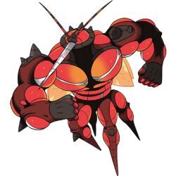 antennae artist_request buzzwole clenched_hands extra_legs full_body gen_7_pokemon muscular nintendo official_art pokemon pokemon_(creature) pokemon_focus pokemon_sm proboscis third-party_source transparent_background ultra_beast