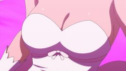 2girls animated animated_gif anime_screenshot arms_(studio) assisted_exposure bouncing_breasts breasts dress highres kaneko_hiraku large_areolae large_breasts multiple_girls nipples red_hair surprised tokonome_mamori valkyrie_drive valkyrie_drive_-mermaid- wedding_dress yellow_eyes
