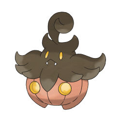 :&lt; artist_request closed_mouth fangs full_body gen_6_pokemon nintendo no_humans official_art pokemon pokemon_(creature) pokemon_focus pokemon_xy pumpkaboo simple_background solo third-party_source white_background yellow_eyes