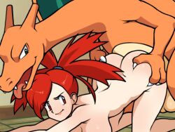1girl ass breasts charizard flannery_(pokemon) gen_1_pokemon hinoarashi large_breasts nintendo pokemon pokemon_ecchi pokemon_rse pokephilia sex