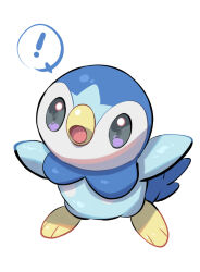 ! beak blue_skin colored_skin flippers game_freak gen_4_pokemon grey_eyes nintendo nullma piplup pokemon pokemon_(creature) pokemon_focus solo white_background