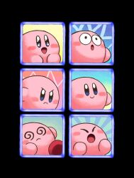 @_@ aruco_co blush_stickers closed_eyes colored_skin highres kirby kirby_(series) multiple_views nintendo no_humans open_mouth pink_skin pokemon pokemon_mystery_dungeon smile solo surprised