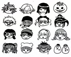 Rule 34 | 6+boys, 6+girls, amemiya darumi, aotsuki eito, blush, brother and sister, chibi, ginzaki shouma, glasses, hanekawa tsubasa, kirifuji nozomi, magadori kyoshika, maruko gaku, masked, mojiro moko, multiple boys, multiple girls, nigou (hundred line), omokage yugamu, oosuzuki kurara, shimerike, shizuhara hiruko, siblings, simple background, sirei (hundred line), sumino takumi, the hundred line -last defense academy-, tongue, tongue out, tsukumo ima, tsukumo kako, yakushiji takemaru