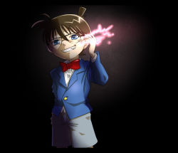 1boy blue_eyes brown_hair child envy glasses kudou_shin&#039;ichi male_focus meitantei_conan solo