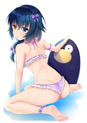 Rule 34 | 1girl, ass, bird, butt crack, highres, kantai collection, kiso (kancolle), penguin, stuffed toy, swimsuit, tagme
