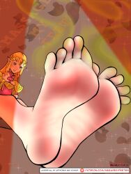 1girl absurdres domination dominatrix feet feet_above_head feet_out_of_frame feet_together femdom foot_focus foot_worship gts highres princess_zelda smell smelling smelling_feet smelly. soles sweat sweatdrop