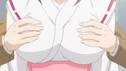 Rule 34 | 1boy, 2girls, animated, anime screenshot, audible speech, breasts, breasts squeezed together, english audio, grabbing another&#039;s breast, grabbing from behind, groping, large breasts, multiple girls, musubi, sahashi yukari, sekirei, sound, tagme, video, yuri