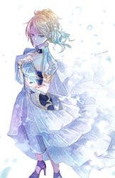 10s 1girl blonde_hair bridal_gauntlets dress female_focus final_fantasy final_fantasy_xv high_heels kingsglaive:_final_fantasy_xv lunafreya_nox_fleuret nekozuki_yuki solo yuki-nekozuki