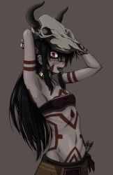 1girl character_request highres izumozaki_neneko long_tongue onimushi_hyogo tagme tattoo tongue
