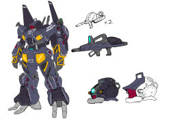 absurdres beam_cannon beam_rifle color_variation colored_lineart commentary_request earth_federation earth_federation_space_forces energy_gun gundam gundam_gquuuuuux highres hisahide1582 machinery mecha mecha_focus mobile_suit no_humans one-eyed original redesign rick_dias robot roundel science_fiction sketch weapon yamashita_ikuto_(style) zeta_gundam